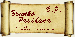 Branko Palikuća vizit kartica